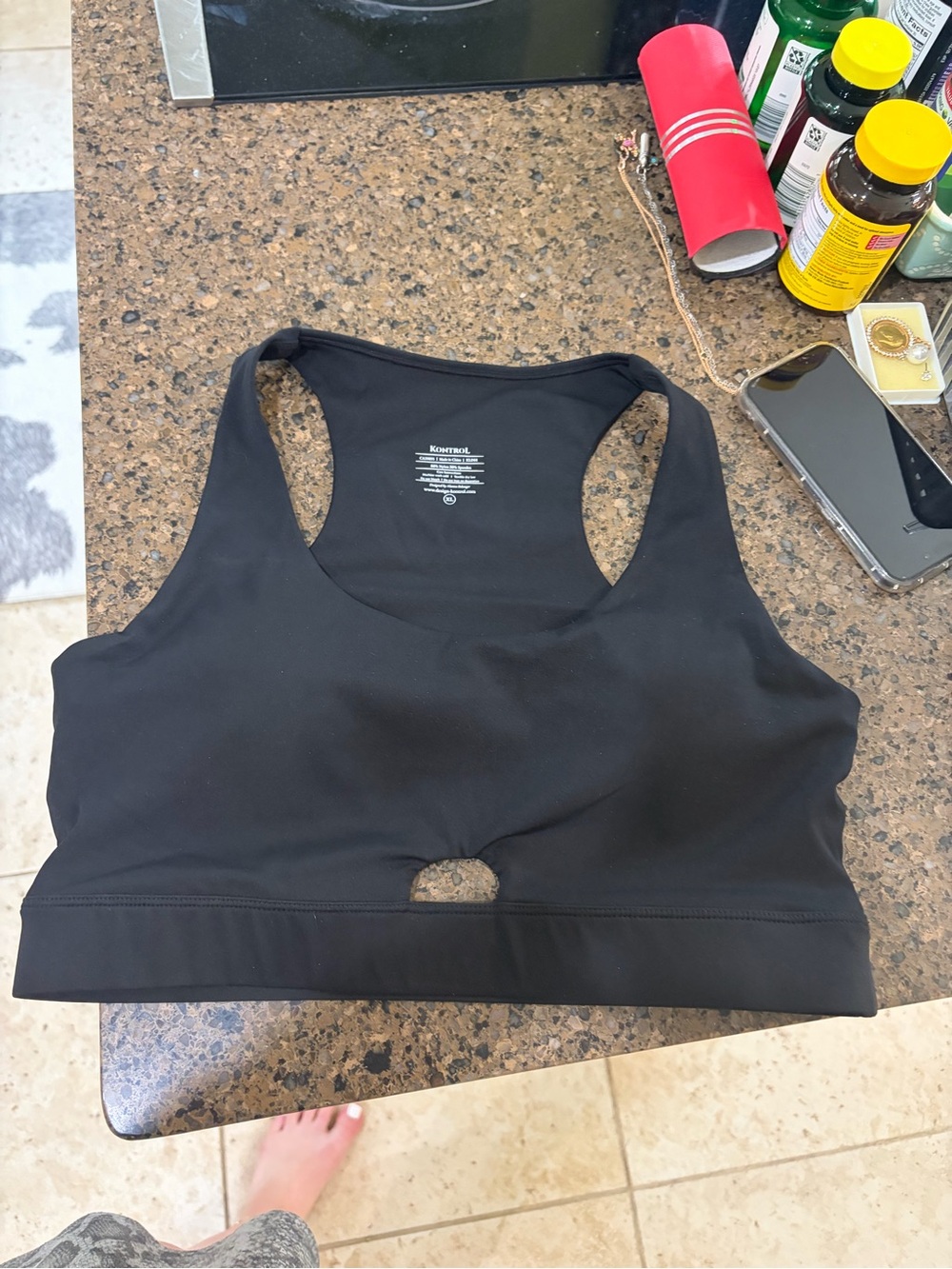 Black Racerback Sports Bra - Kontrol